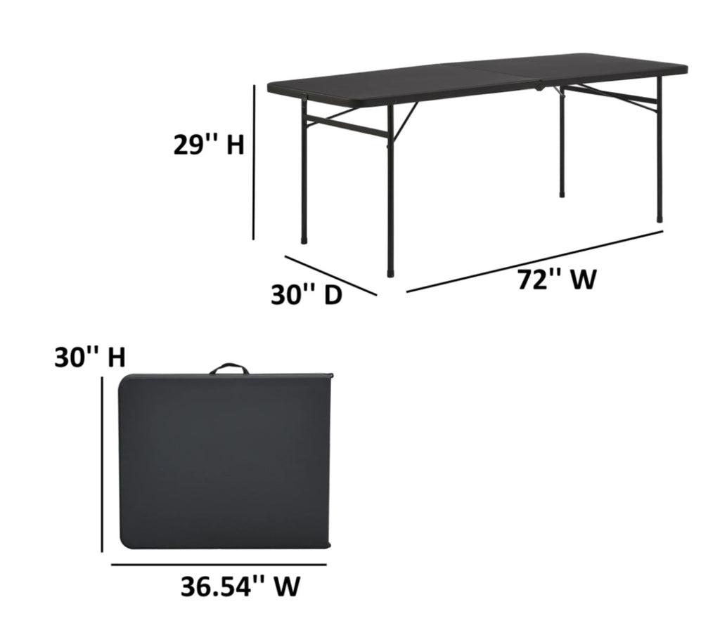 Black 6ft Rectangular Foldable tables